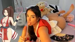 play Mai Shiranui in un gioco di cosplay esplicito: gioco di dildo e orgasmo intenso